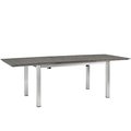 Modway Shore Outdoor Patio Wood Dining Table, Silver and Gray EEI-2257-SLV-GRY